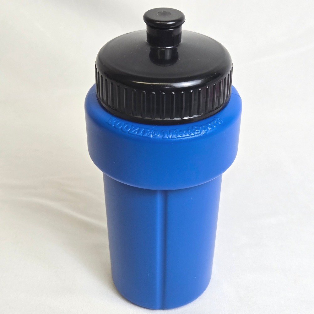 Koozie MiniSport Plastic Water Bottle, Sport‎ Top Push Cap Lid, Blue Black